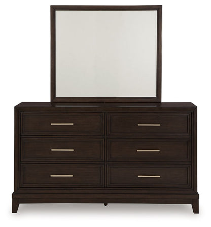 Neymorton - Dresser And Mirror - Dark Grayish Brown