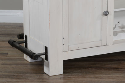 Carriage House - Farmhouse Wood Home Bar - Cottage White / Europen Dark