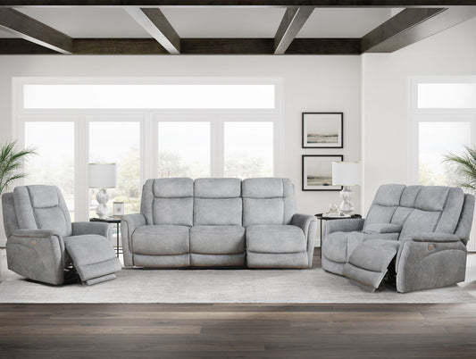 Linus - Zero Gravity Power Reclining Sofa - Hudson Gray