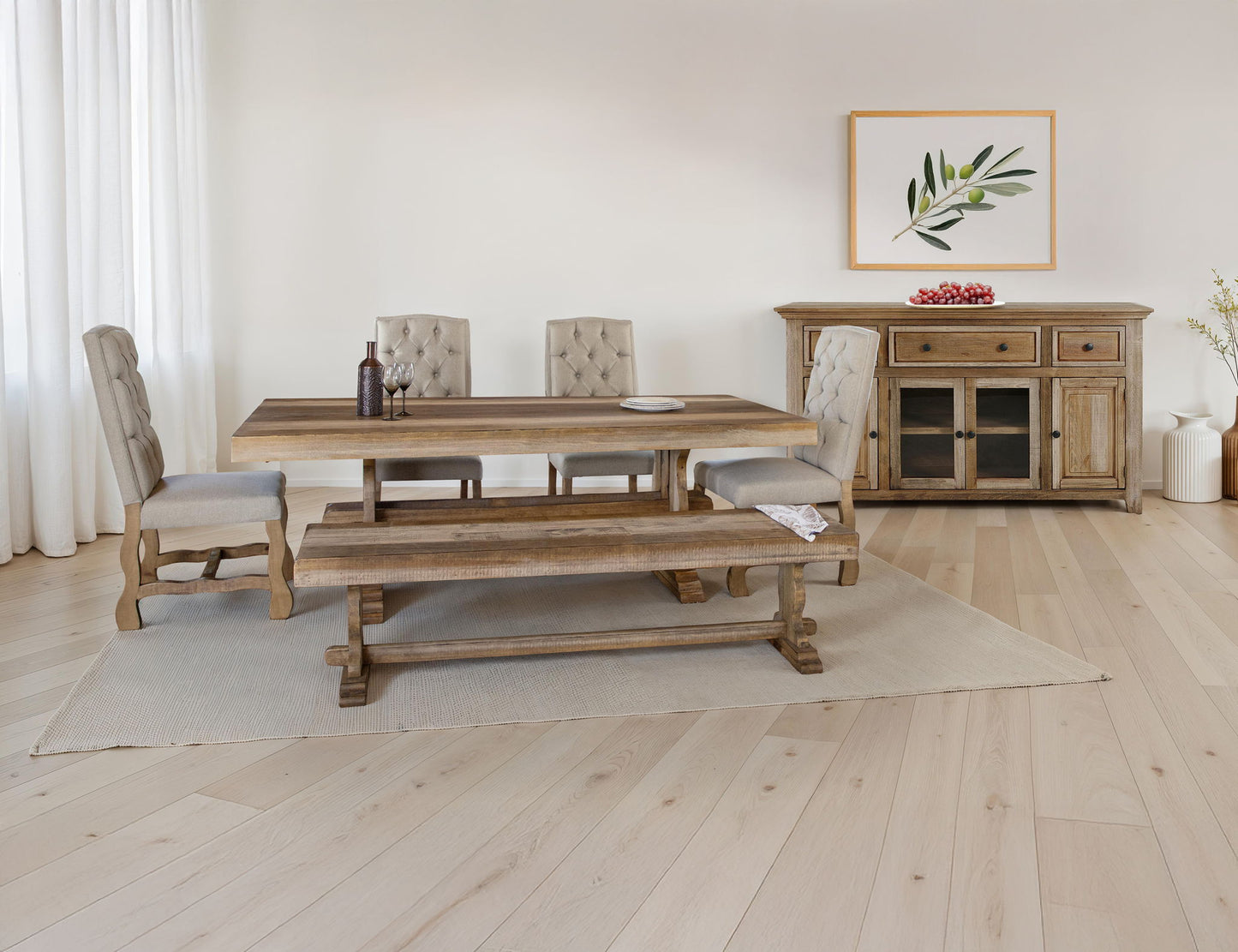 Marquez - Upholstered Chair With Tufted Back (Set of 2) - Two Tone Light Brown