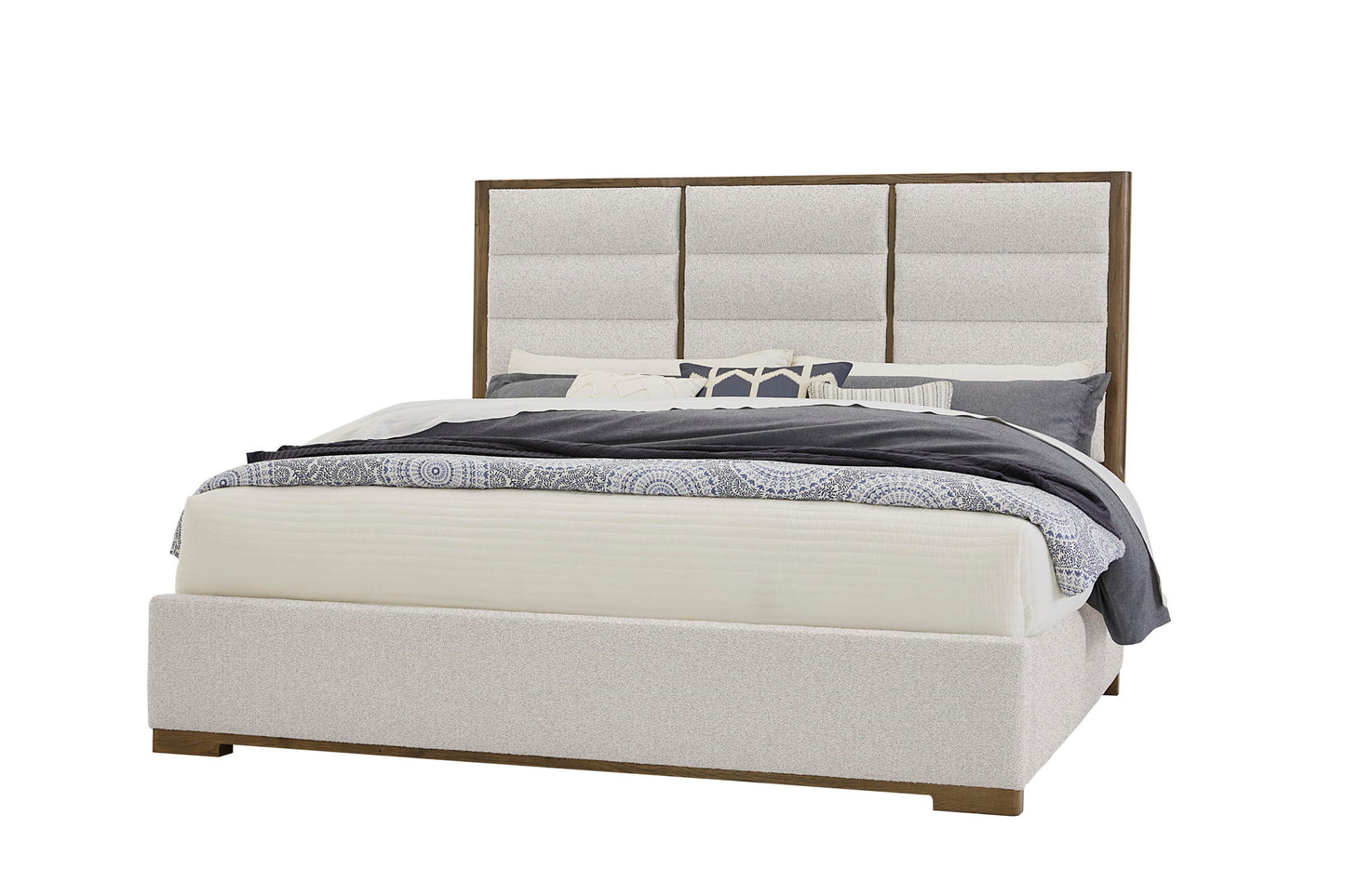 Crafted Oak - Upholstered Bed (Headboard, Footboard With Rails)