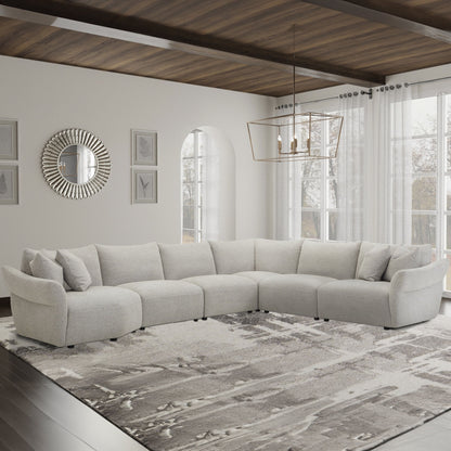Playful - 6 Piece Modular Sectional - Canes Cobblestone