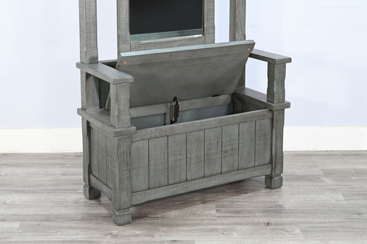 4-Hook Farmhouse Wood Hall Tree - Little Boy Blue