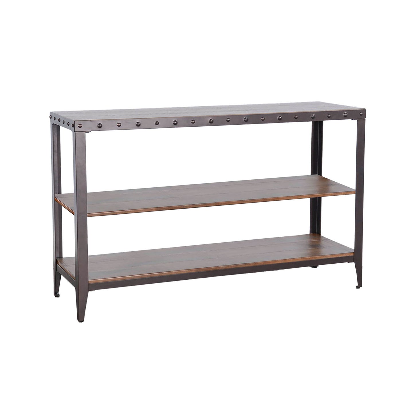 San Diego - Metal & Solid Wood Sofa Table - Brown