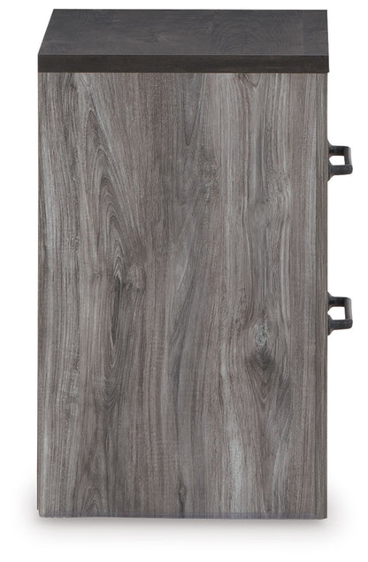 Bronyan - Two Drawer Night Stand - Dark Gray