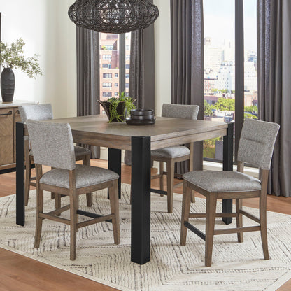 Cedar Fork - 54" Dining Square Counter Table With 4 Counter Stools - Smoked Arabica