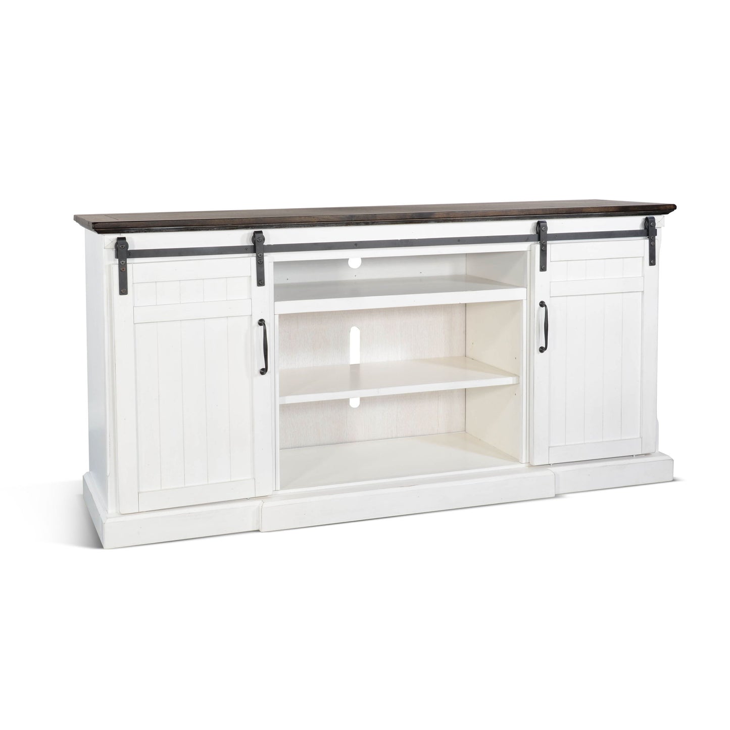 Carriage House - TV Console - Cottage White / Europen Dark