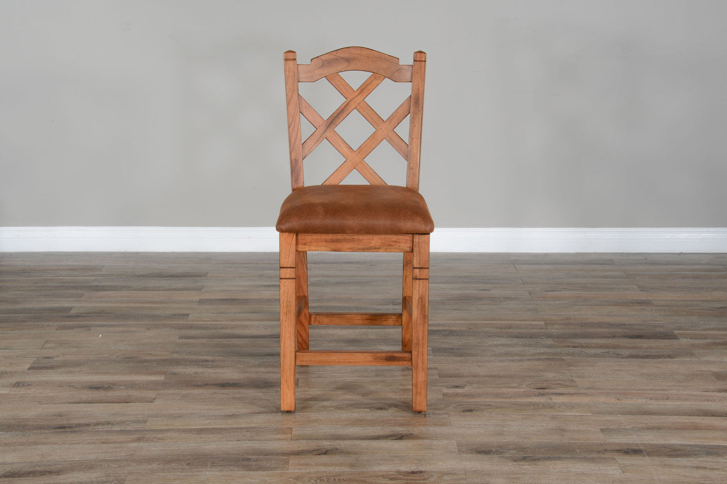 Sedona - Double Crossback Barstool - Rustic Oak