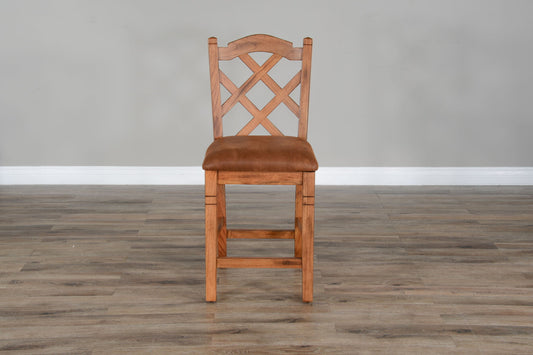 Sedona - Double Crossback Barstool - Rustic Oak