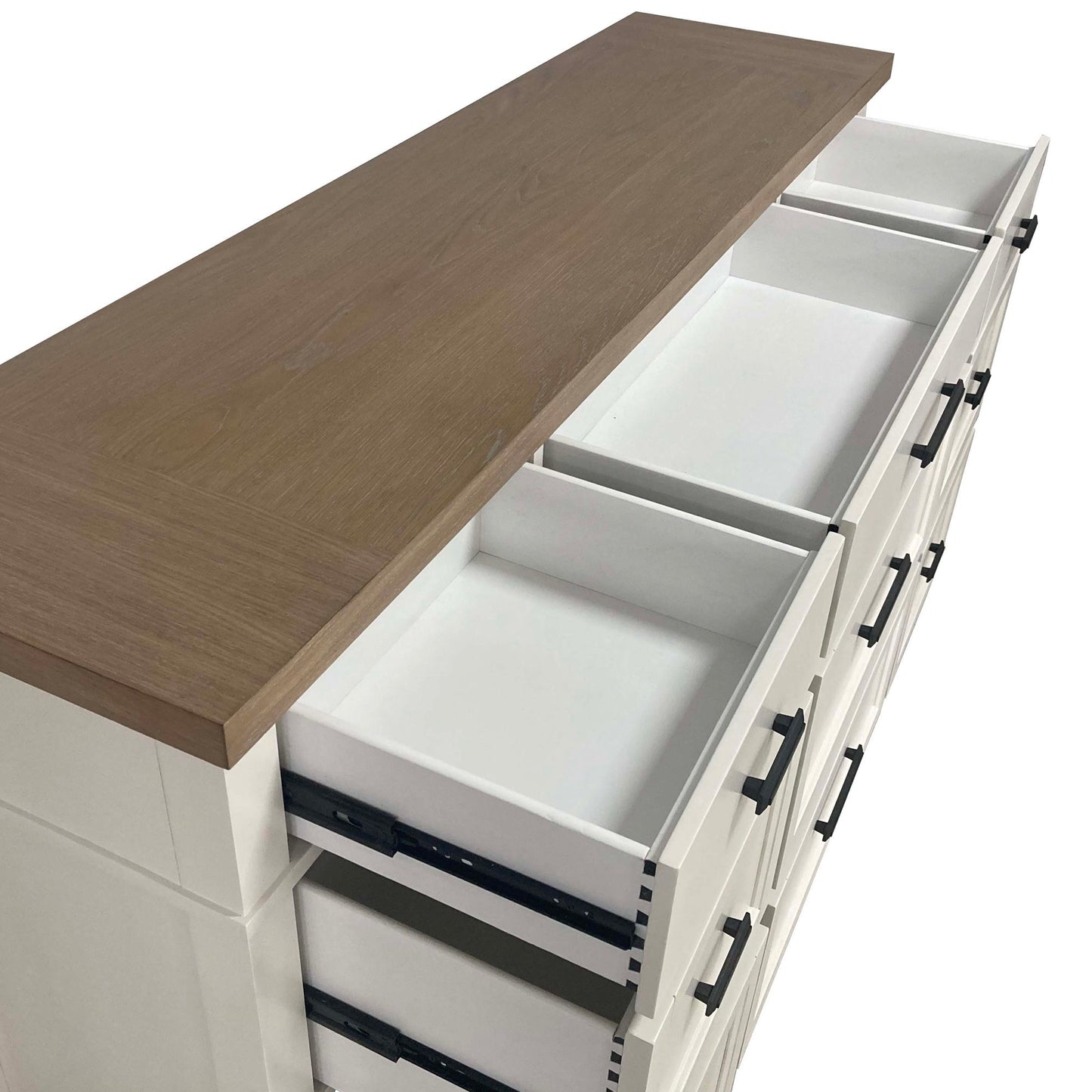 Americana Modern Bedroom - 9 Drawer Dresser And Mirror - Cotton