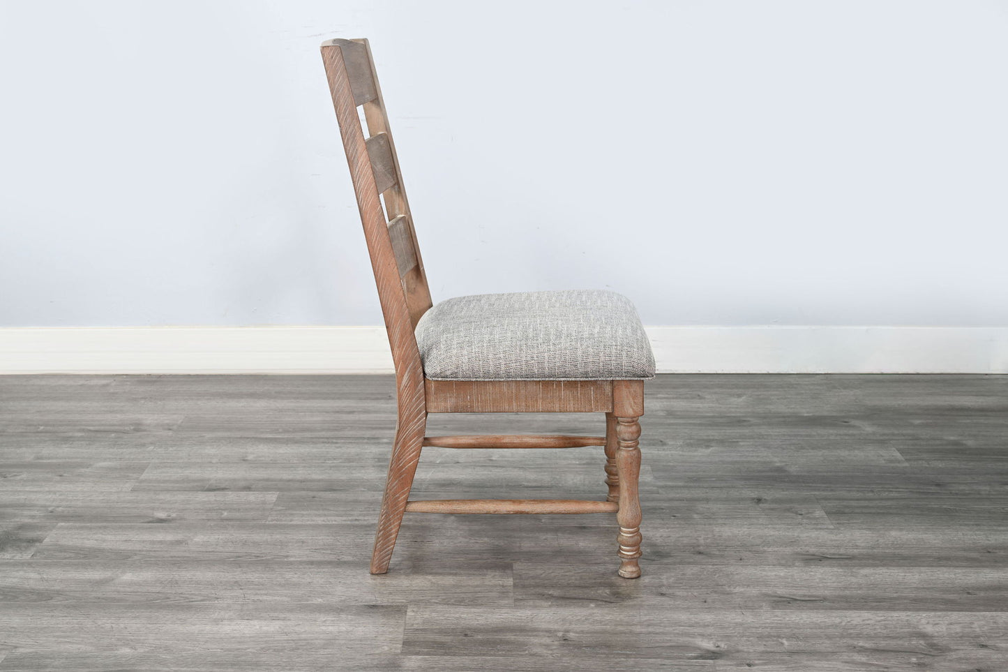 Sierra - Rustic Ladder Back Dining Chair With Cushion Seat (Set of 2) - Amber