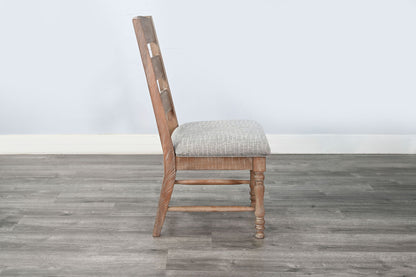 Sierra - Rustic Ladder Back Dining Chair With Cushion Seat (Set of 2) - Amber