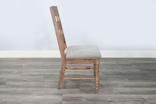 Sierra - Rustic Ladder Back Dining Chair With Cushion Seat (Set of 2) - Amber
