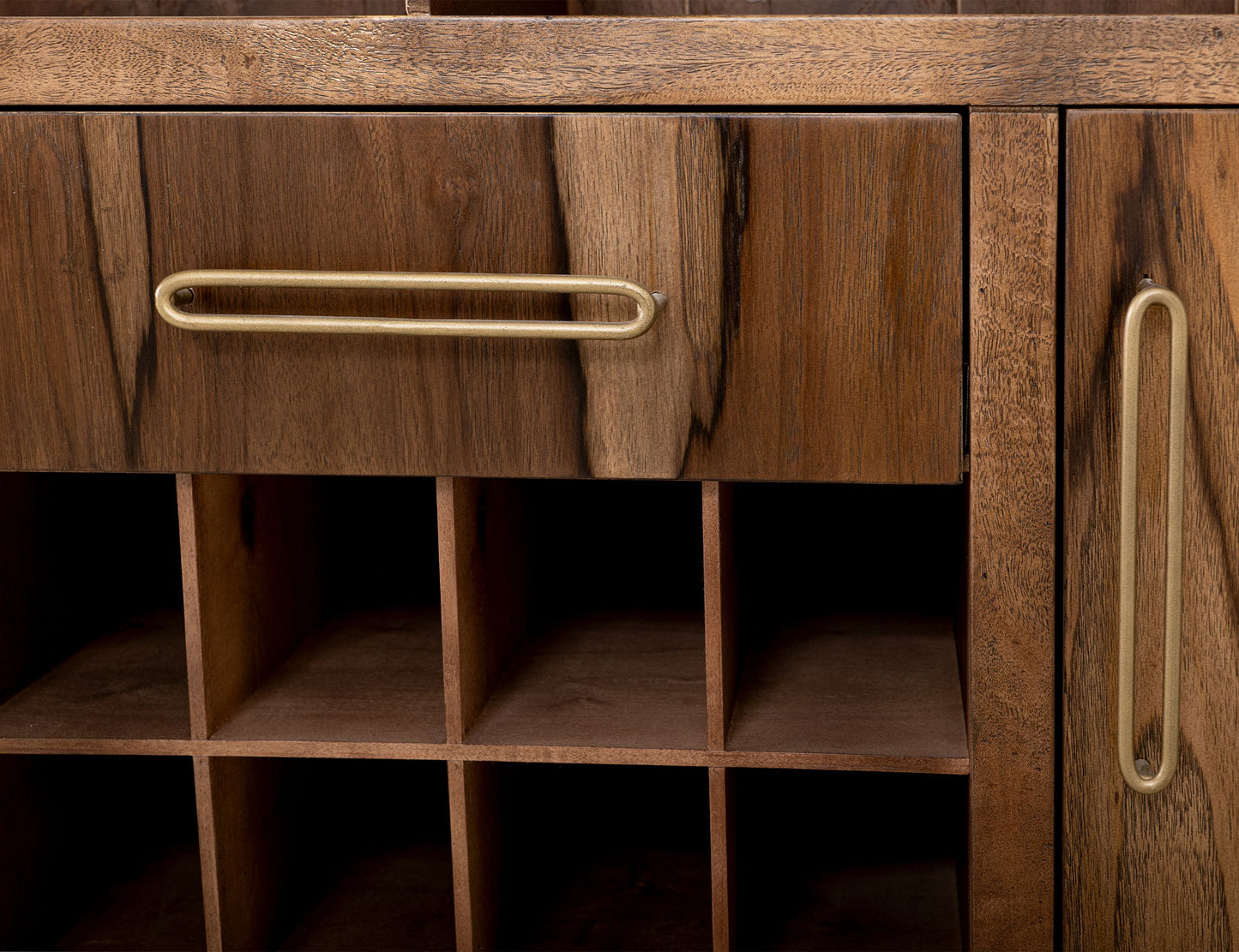 Balam - 1 Drawer & 2 Door Bar - Light Brown