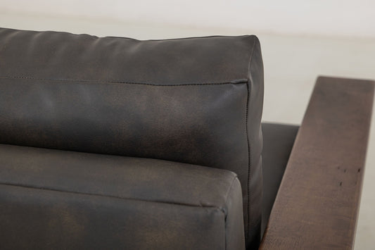 Walnut - Sofa - Licorice Black