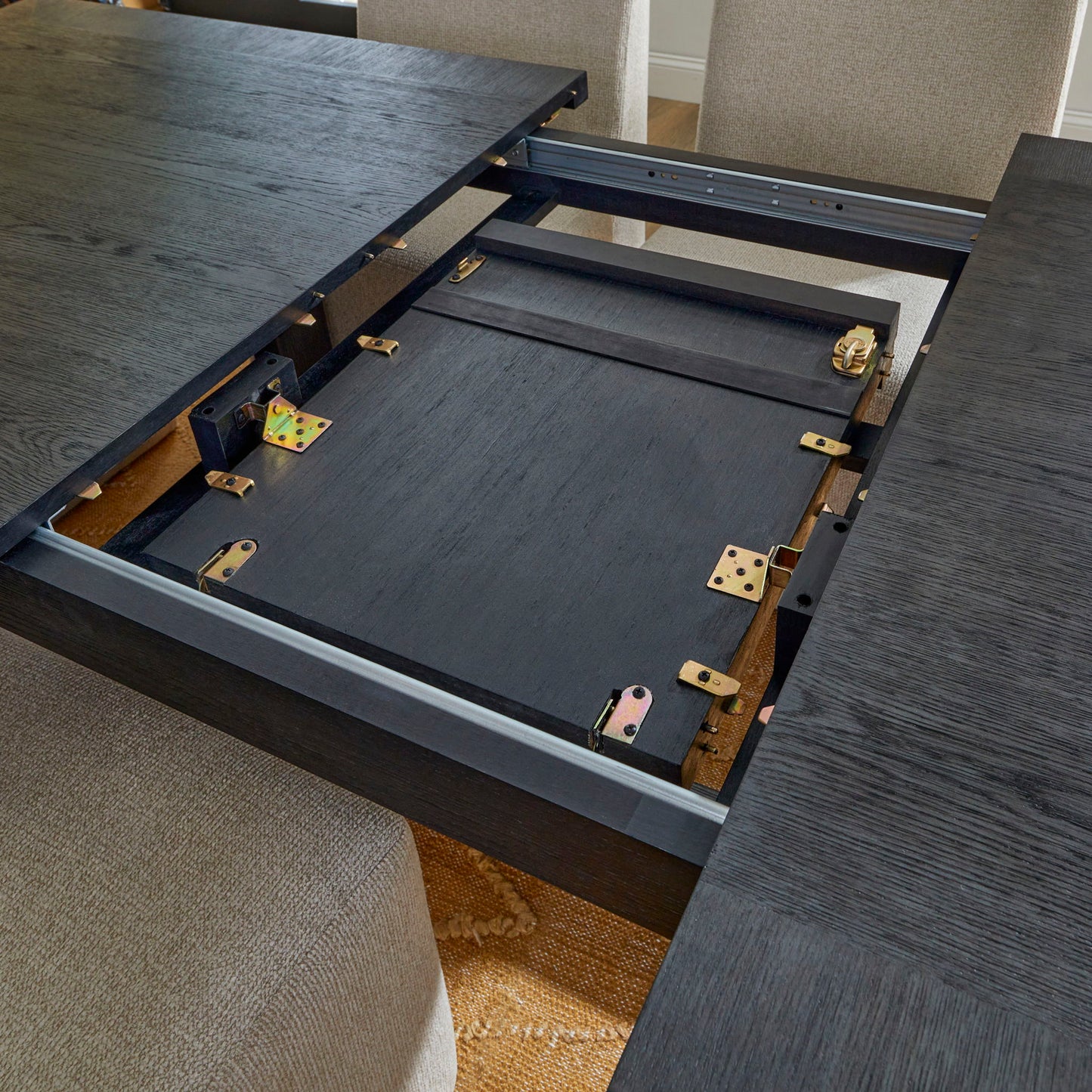 Waterfall - Rectangular Dining Table - Deep Ebony