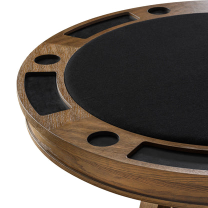 54" Round Poker Table - Whiskey