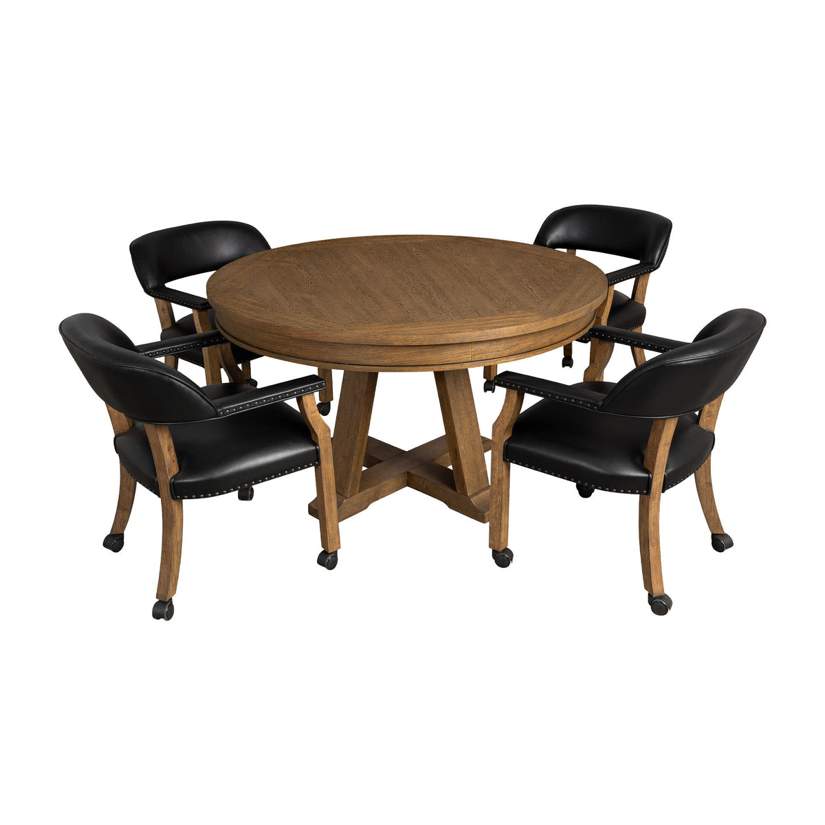 54" Round Poker Table - Whiskey