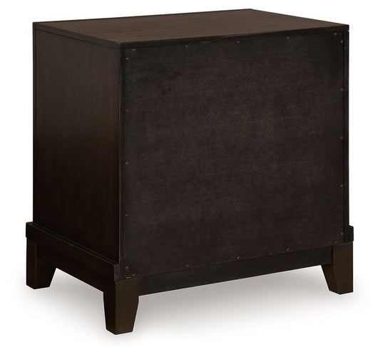 Neymorton - Two Drawer Night Stand - Dark Grayish Brown