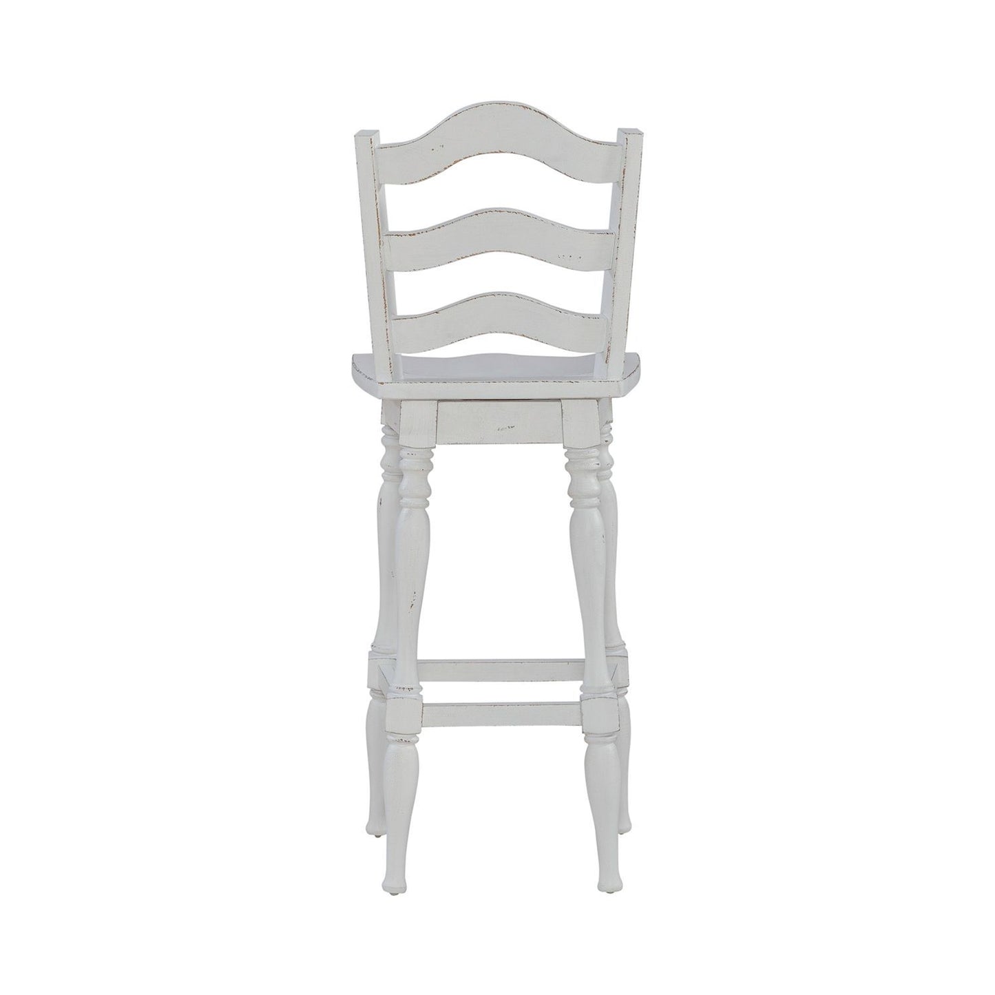 Magnolia Manor - Ladderback Swivel Bar Stool - White