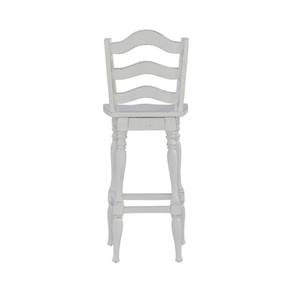 Magnolia Manor - Ladderback Swivel Bar Stool - White