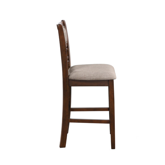 Gia - 3 Piece Dining Set (Counter Drop Leaf Table & 2 Chairs) - Cherry - Fabric