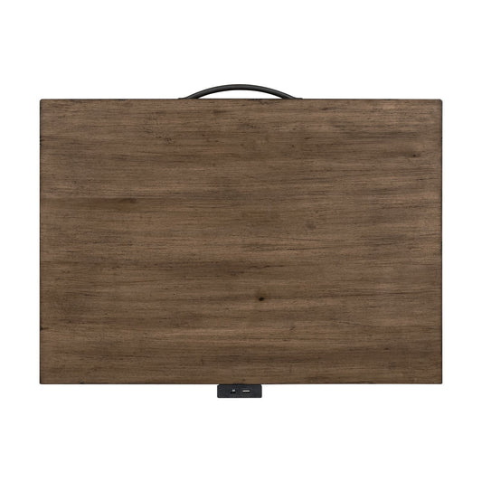 Shaker Lakes - Open Nightstand With Charging Station - Brown