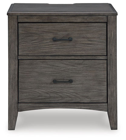 Montillan - Two Drawer Night Stand - Grayish Brown
