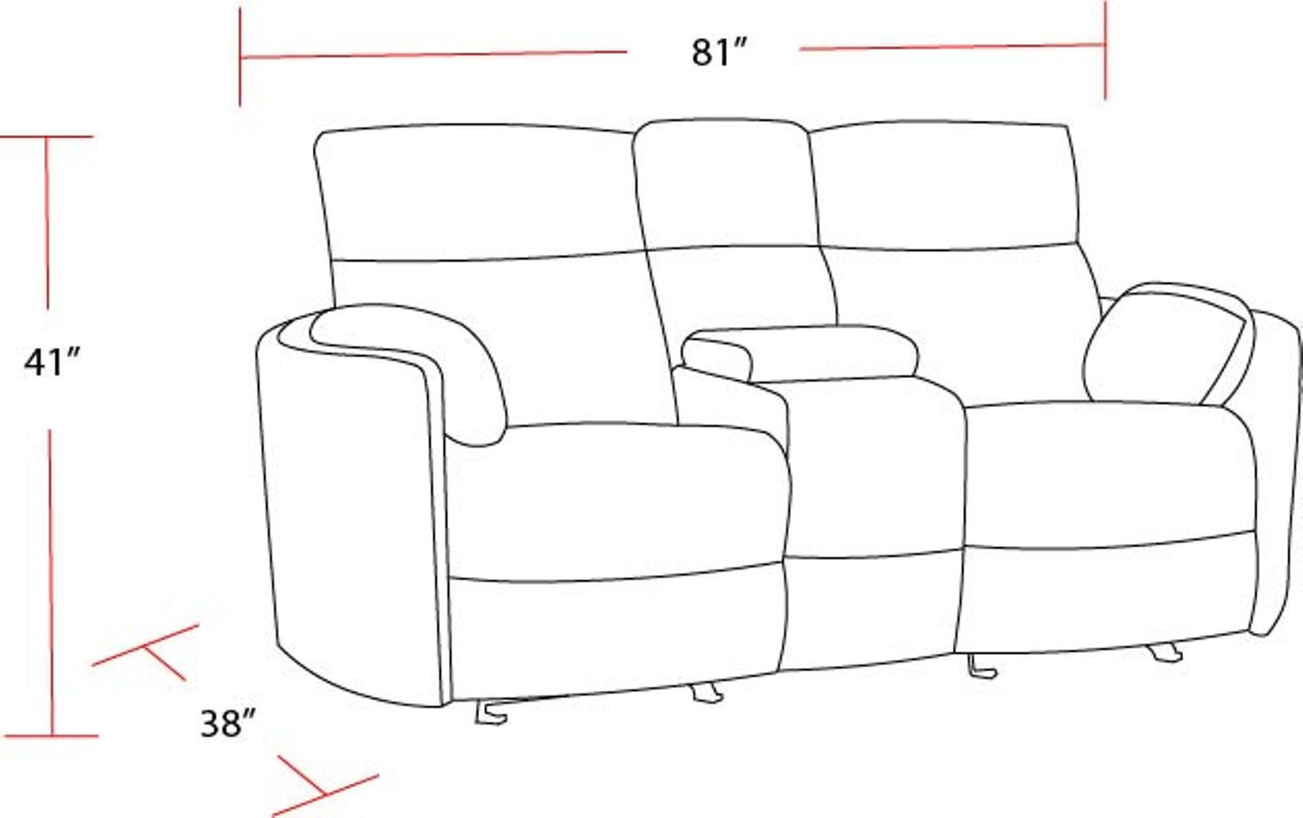 Radius - Power Glider Reclining Console Loveseat