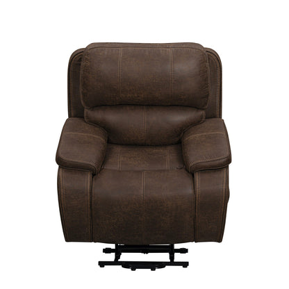 Brookings - Power Lift Recliner With Heat & Massage - Brown