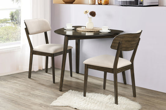 Rex - Guitar Pick Corner Table With 2 Chairs - Dark Brown