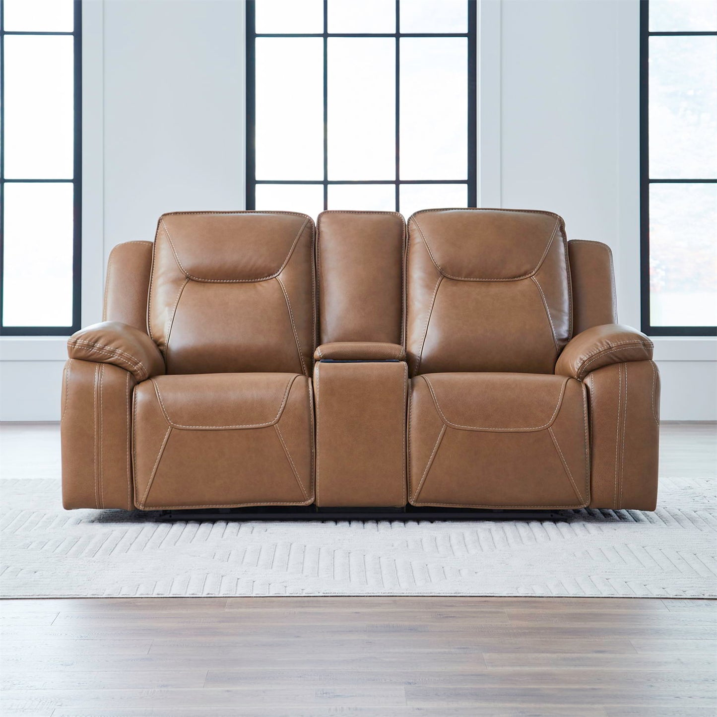 Callihan - Loveseat With Console P3 & ZW - York Butternut