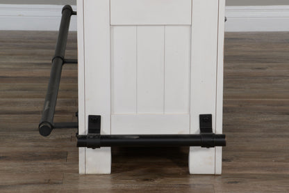 Carriage House - Farmhouse Wood Home Bar - Cottage White / Europen Dark