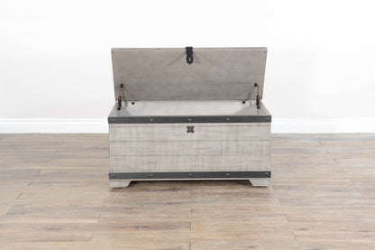 Alpine - Mahogany Wood Coffee Table With Lift Top And Casters - Gray