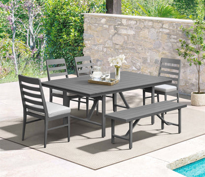Navarro - Outdoor Dining Ladder Side Chair - Mocha