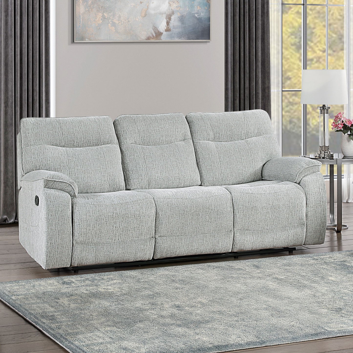Chablis - Reclining Sofa - Mist Gray
