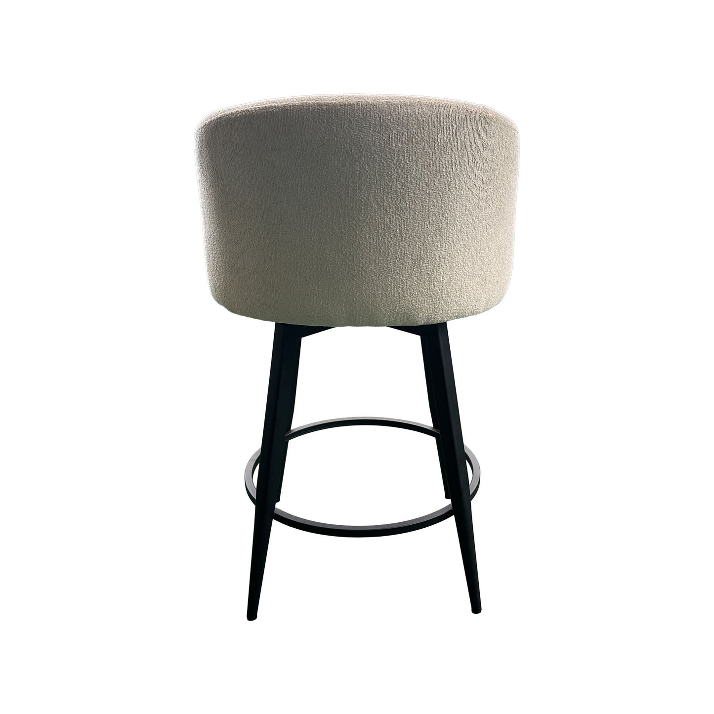 Metal Base Barstools - Barstool With Barrel Seat - Champagne