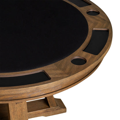 54" Round Poker Table - Whiskey