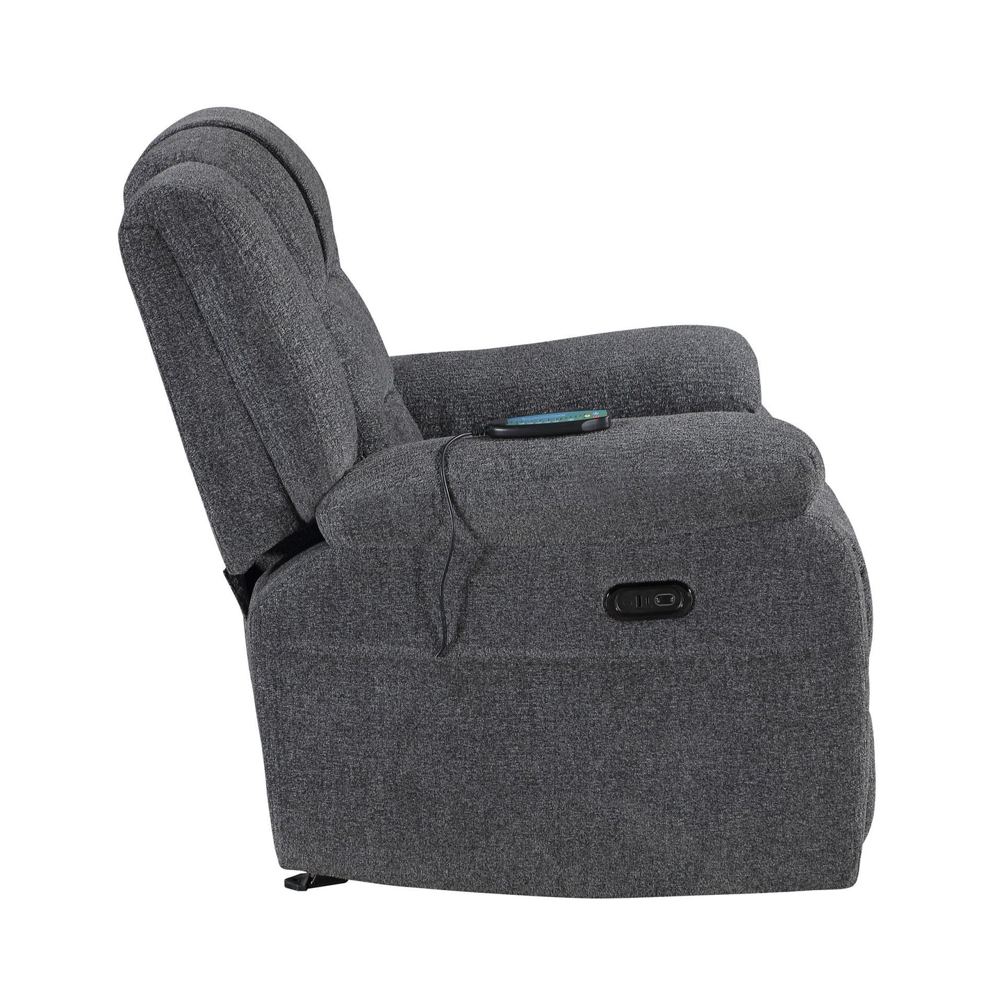 Redondo - Glider Recliner With Heat, Massage, Power - Dark Gray