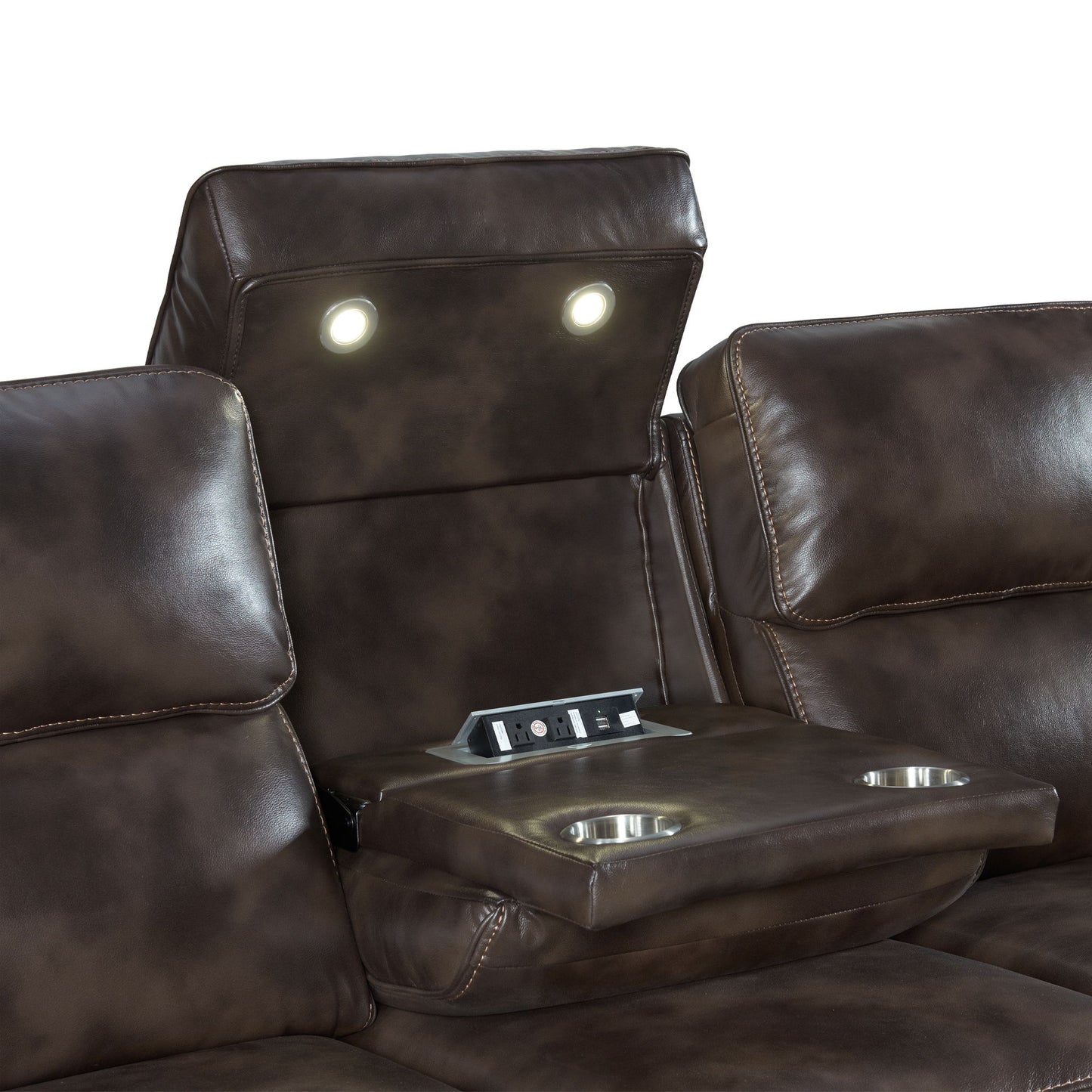 Silhouette - Dual-Power Sofa - Bolero Coffee