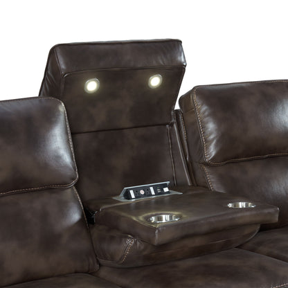 Silhouette - Dual-Power Sofa - Bolero Coffee