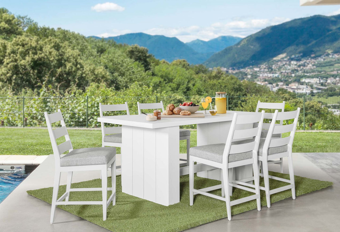 Nash - Outdoor Dining Barstool - Buff