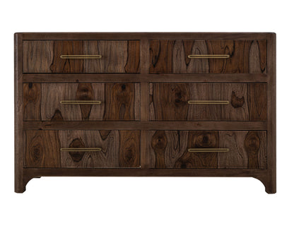 Praga - 6-Drawer Dresser - Almond / Barrel Brown