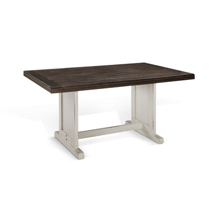 Carriage House - Rectangular Wood Dining Table - Cottage White / Europen Dark