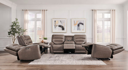 Lawson - Power Zero Gravity Triple Recline Sofa With DDT P2 - Sydney Brunette