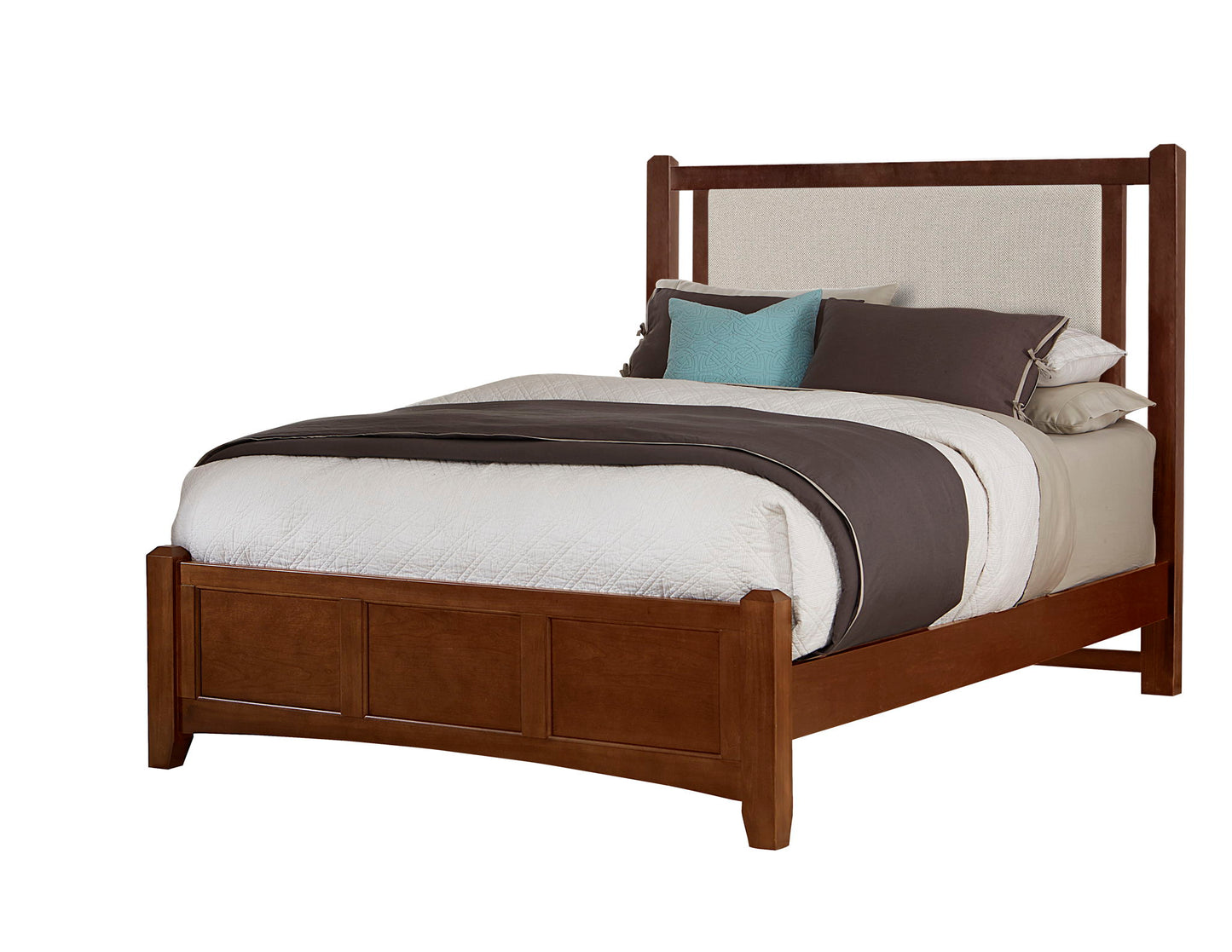 Bonanza - Pebble Gray Upholstered Bed With Storage Footboard