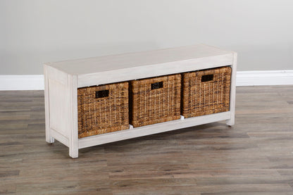 Storage Bookcase And Bench - White