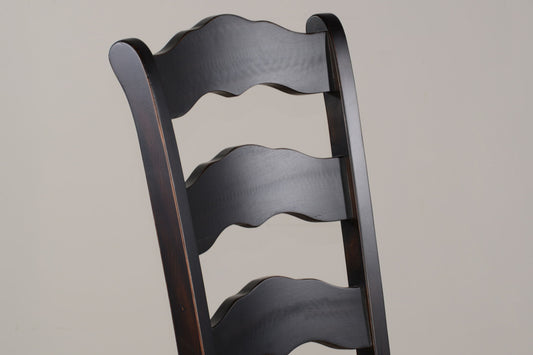 Scottsdale - Ladderback Side Chair With Cushion Seat - Black / White