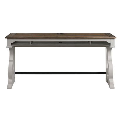 Drake - Sofa Bar Table - Rustic White / French Oak