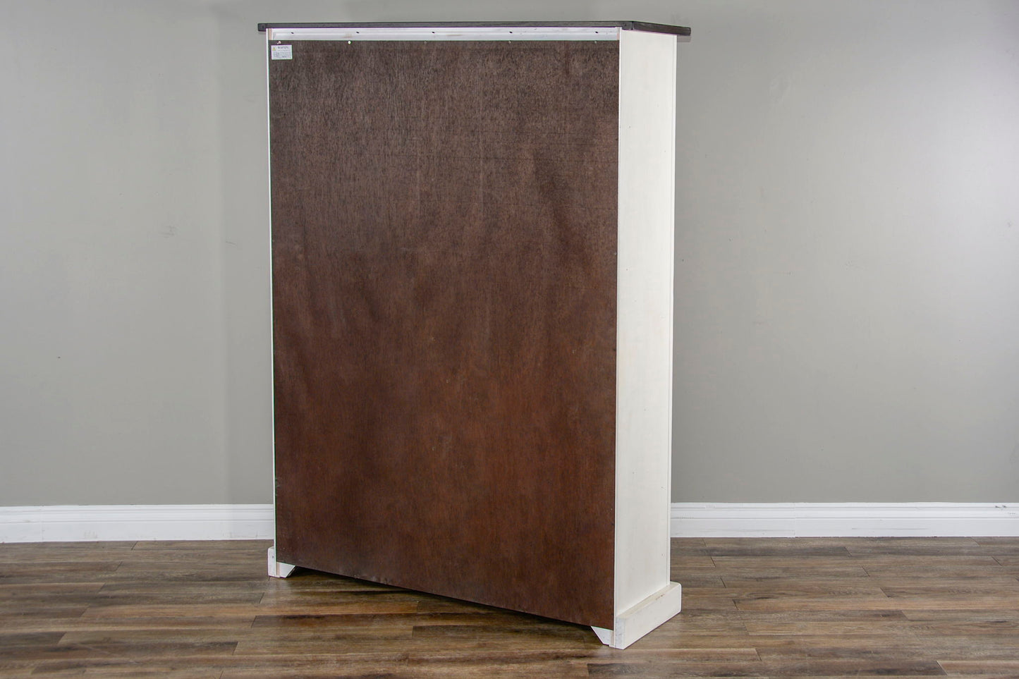Carriage House - Barn Door Bookcase - White / Dark Brown